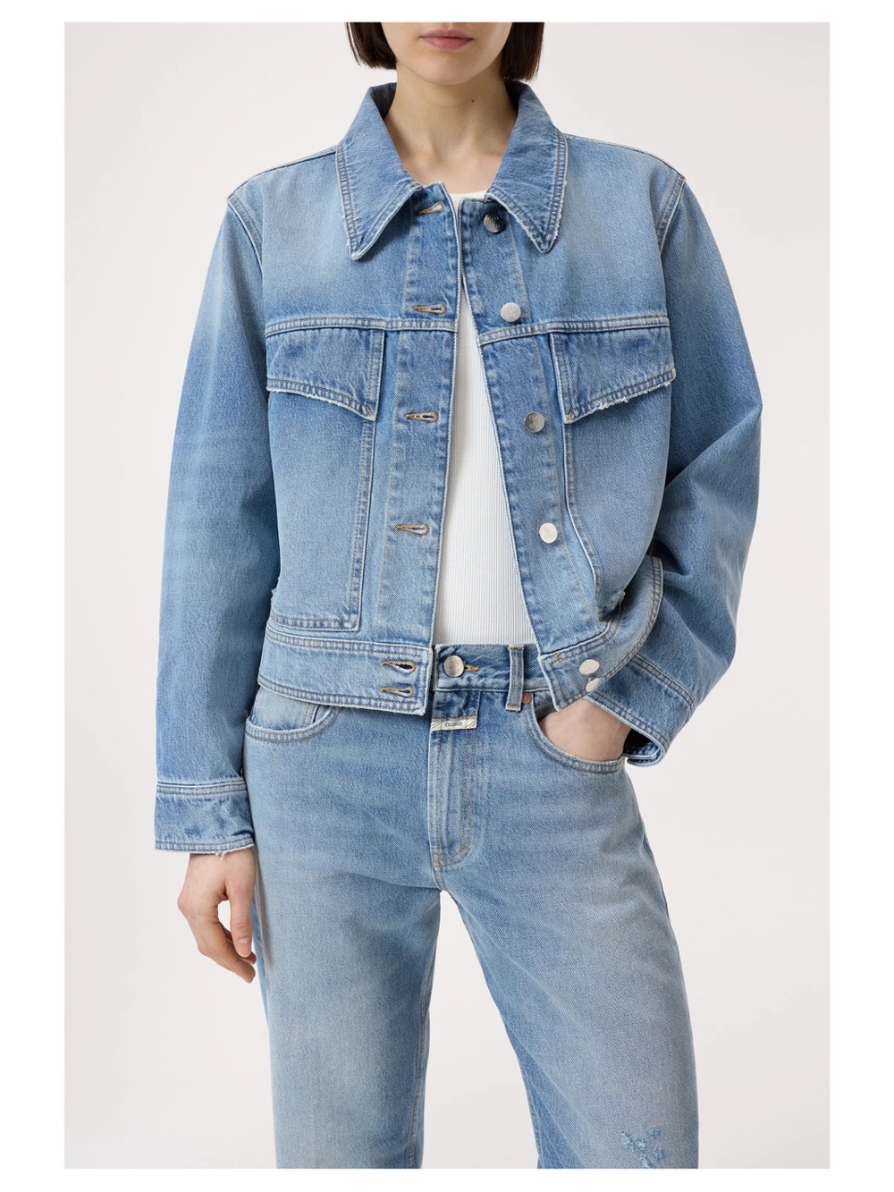 CLOSED Made in Italy Cropped Denim Jacket Size M